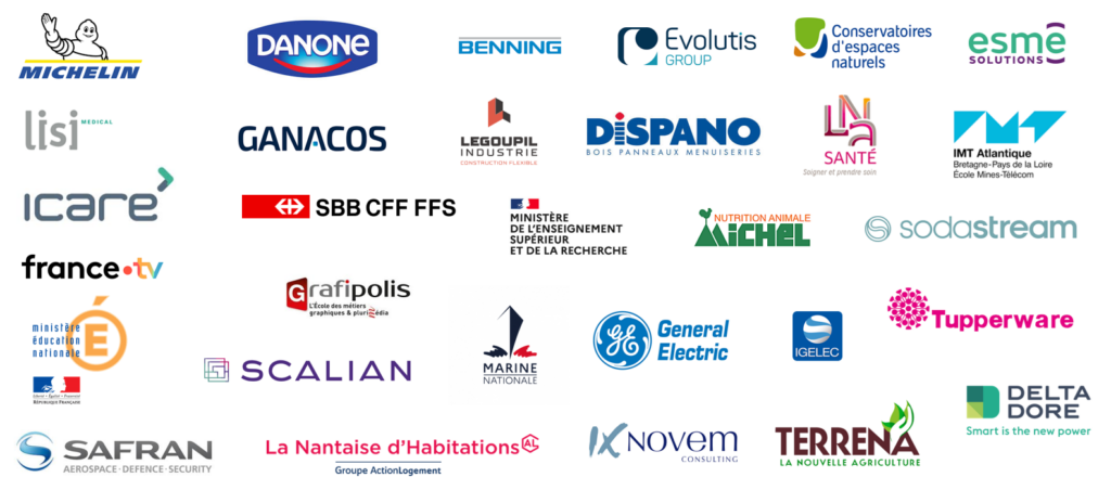 références clients in altum - Michelin Danone Benning Dispano Scalian Safran General Electric ESME solutions IMT atlantique Sodastream Lisi médical Ganacos Legoupil france TV grfipolis LNA santé tupperware delta dore icare la nantaise habitations marine nationale terrena igelec SBB CFF FFS ministere de l'éducation nationale nutrition animale michel Conservatoire d'espaces naturels